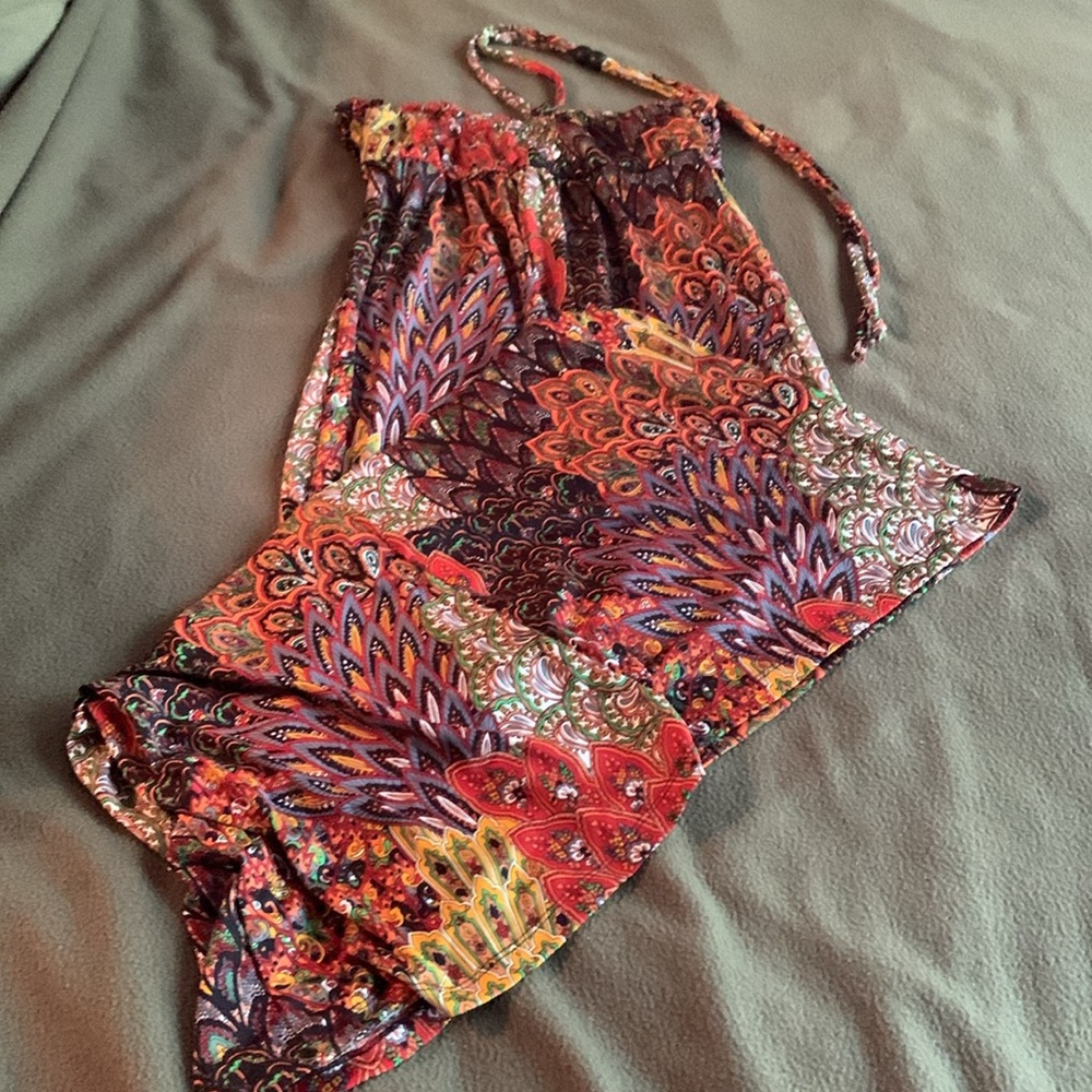 Hypnotik multi color, halter maxi dress.  Size medium. - Picture 5 of 5